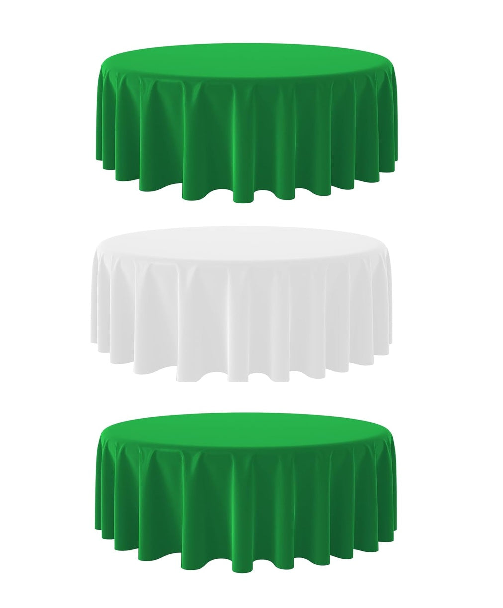 Green/White Round Table Cover (3 Pieces )