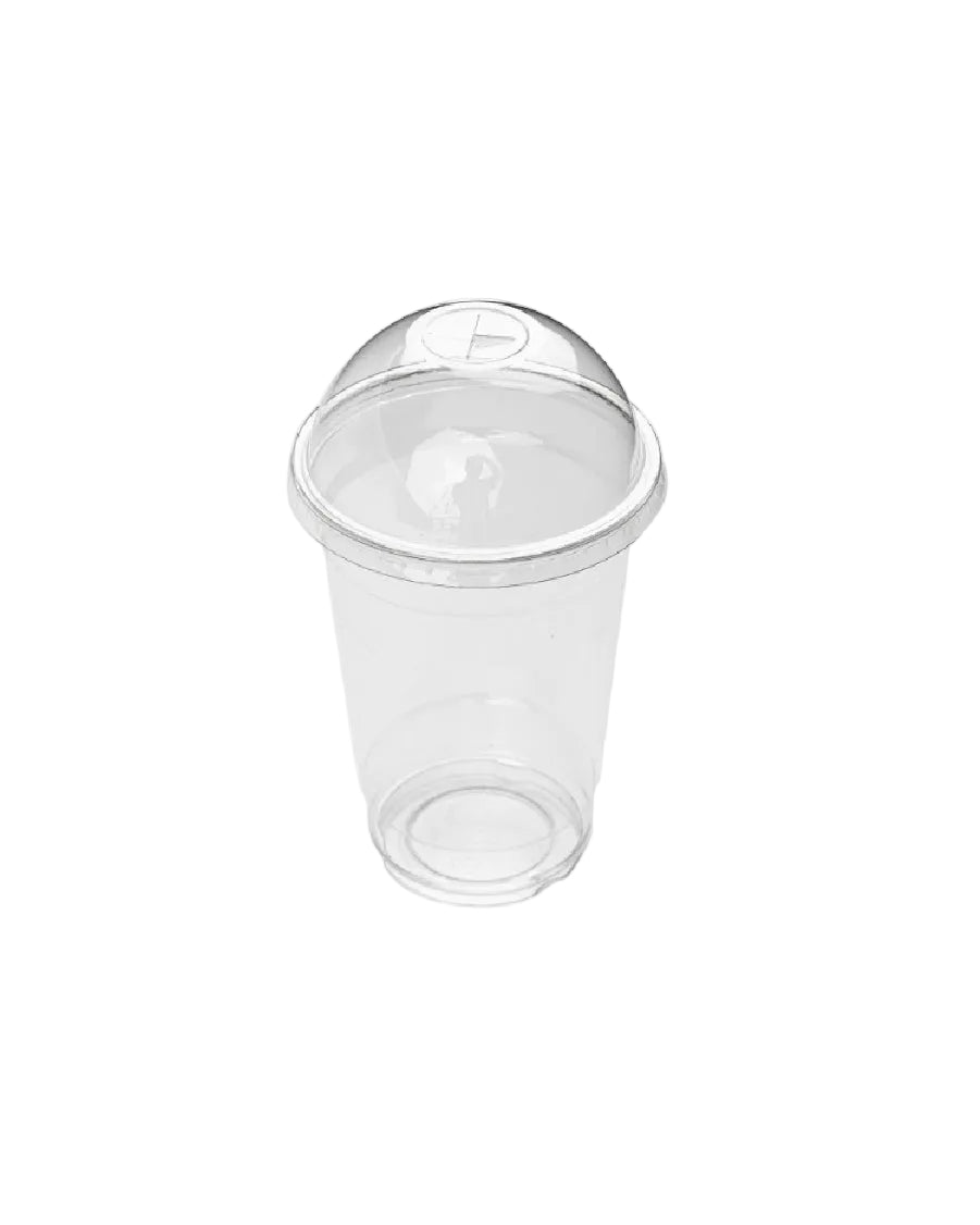 Clear Plastic Smoothie Cups with Lids (Pack of 50)