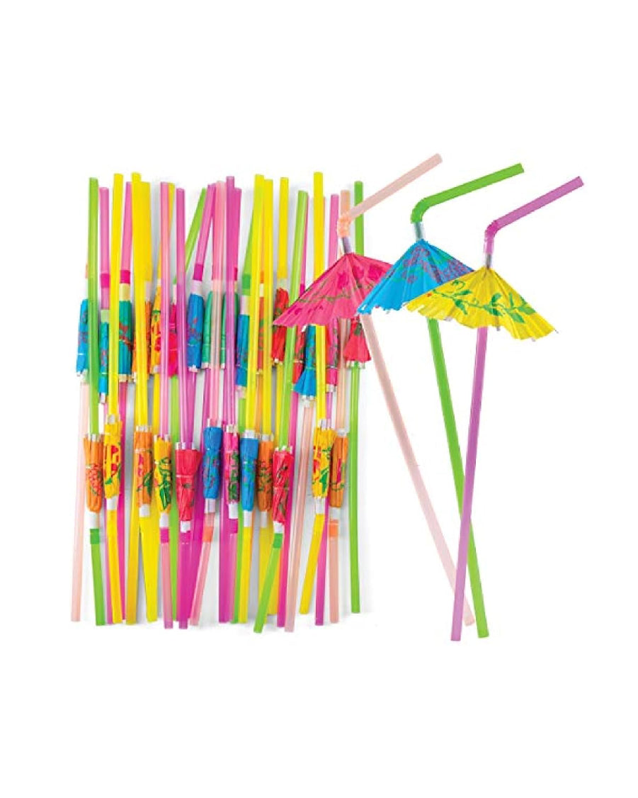 Colorful Cocktail Umbrella Straws For Drinks (Pack of 50)