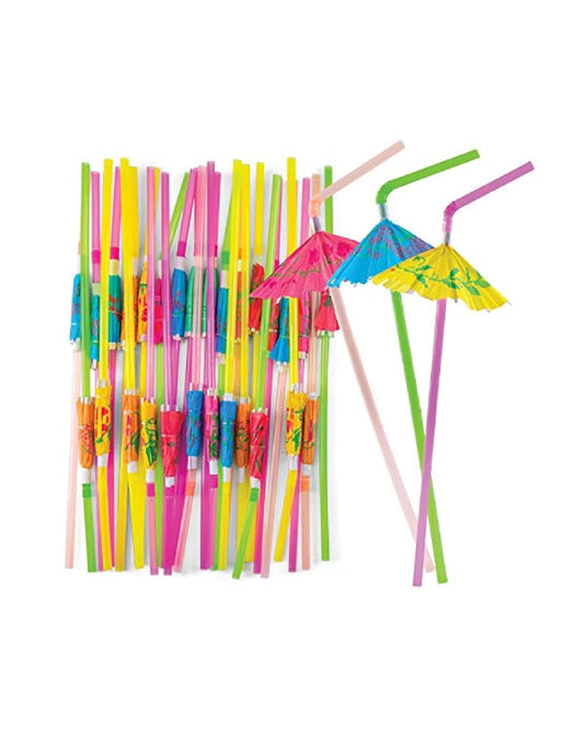 Colorful Cocktail Umbrella Straws For Drinks (Pack of 50)