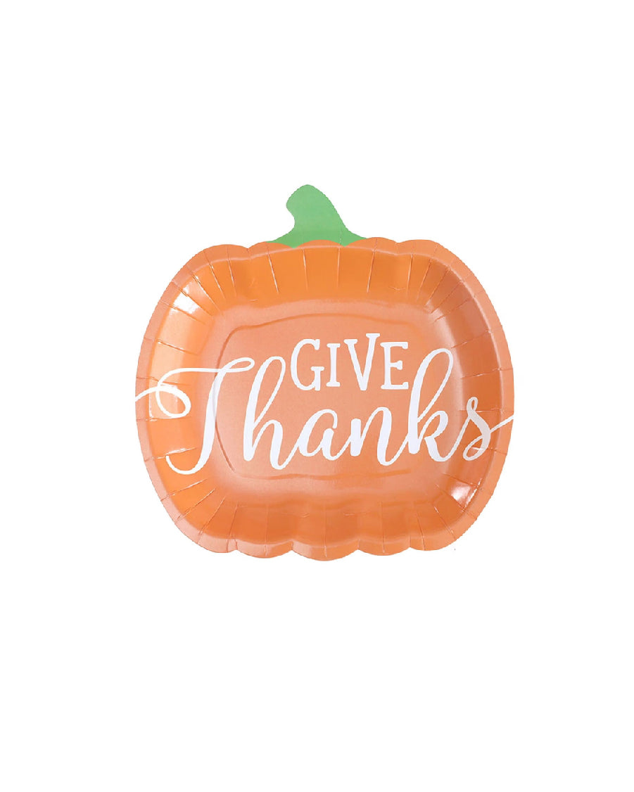 Thanksgiving Orange 9IN Pumpkin Plates