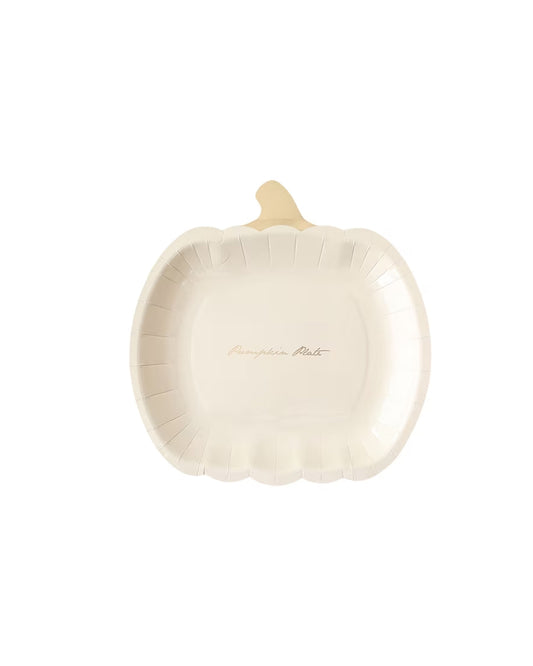 White 9IN Pumpkin Plates