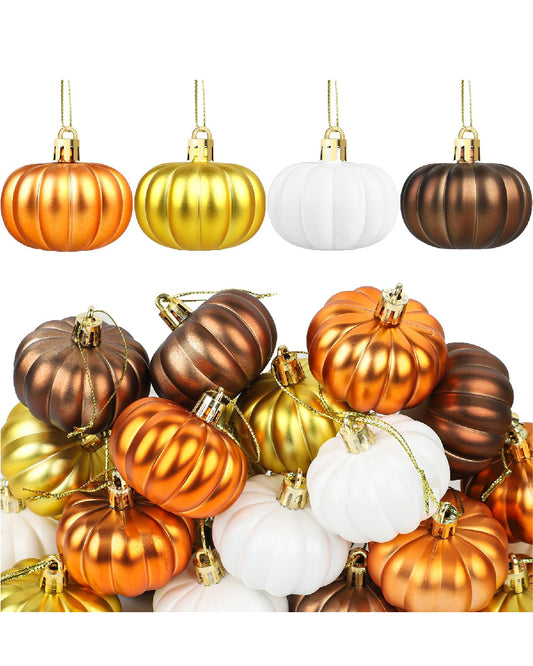 Pumpkin Hanging Ornaments Fall Mini Pumpkin Hanging Tree Ornaments Thanksgiving Pumpkin Ball Hanging Decorations for Fall Thanksgiving Harvest Home Tree