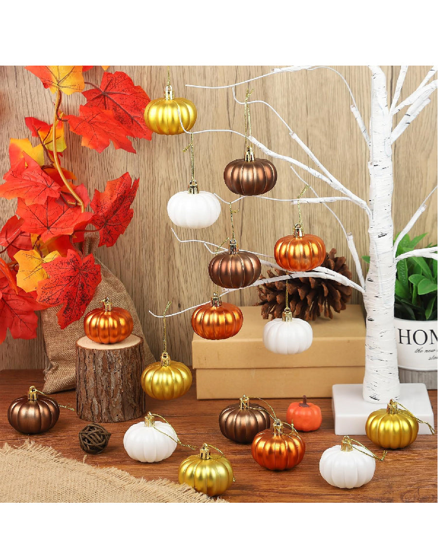 Pumpkin Hanging Ornaments Fall Mini Pumpkin Hanging Tree Ornaments Thanksgiving Pumpkin Ball Hanging Decorations for Fall Thanksgiving Harvest Home Tree
