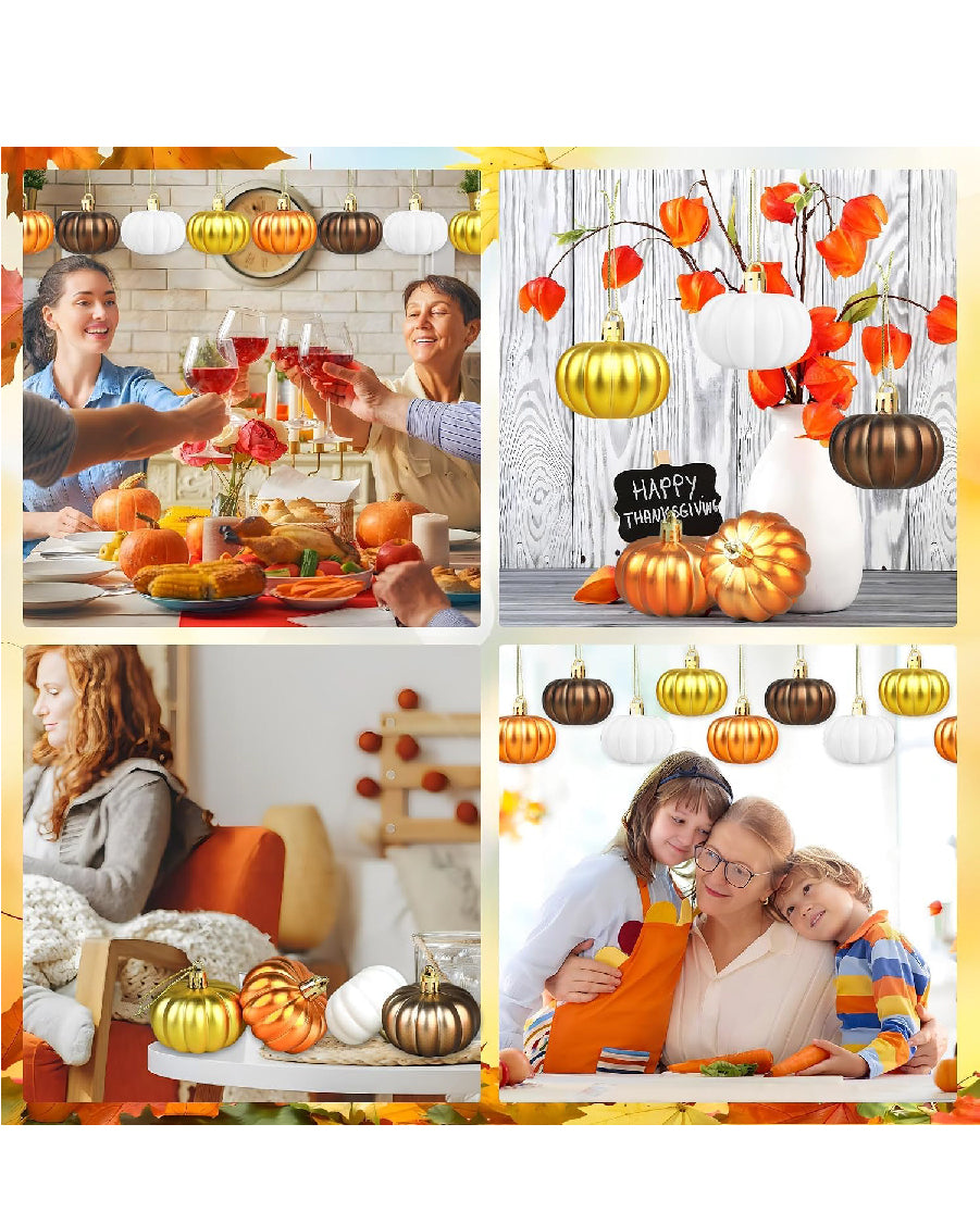 Pumpkin Hanging Ornaments Fall Mini Pumpkin Hanging Tree Ornaments Thanksgiving Pumpkin Ball Hanging Decorations for Fall Thanksgiving Harvest Home Tree