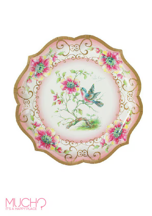 Vintage Floral Pink Plates