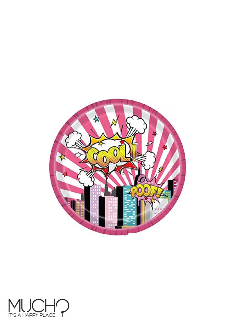 Girl Superhero 7 Inch Plates