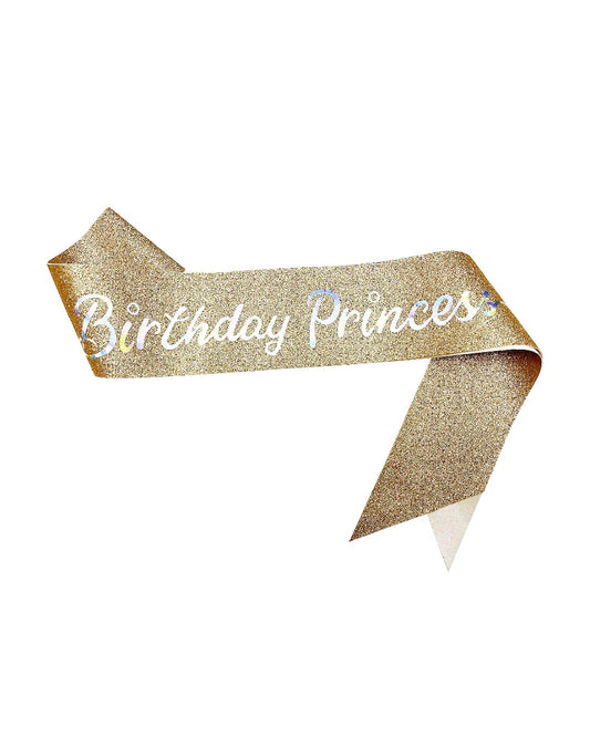 Gold Birthday Princess Sash
