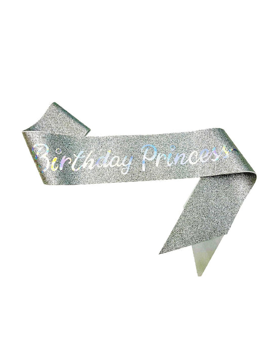 Silver Birthday Princess Sash