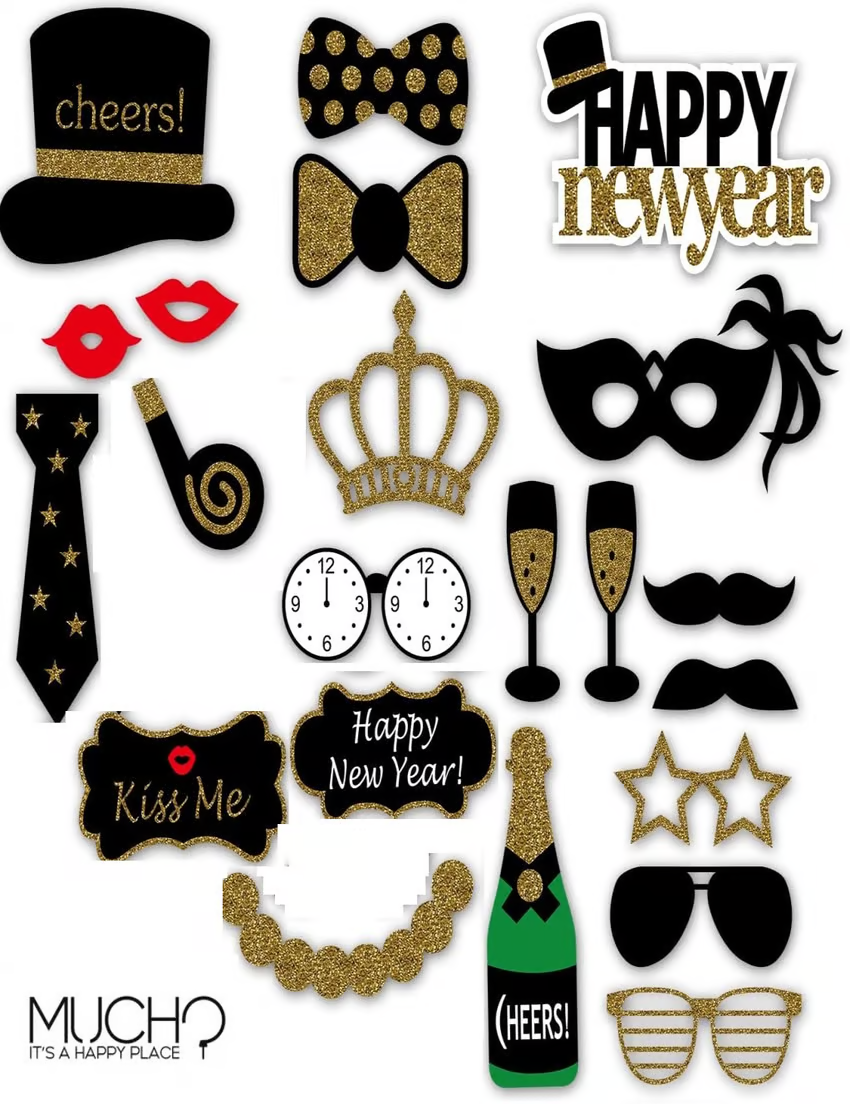 New Year Phot booth Props