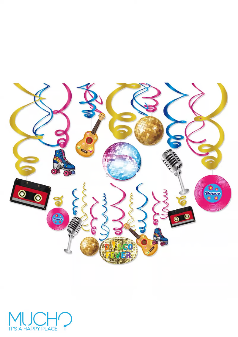 Disco Theme Decoration Swirls