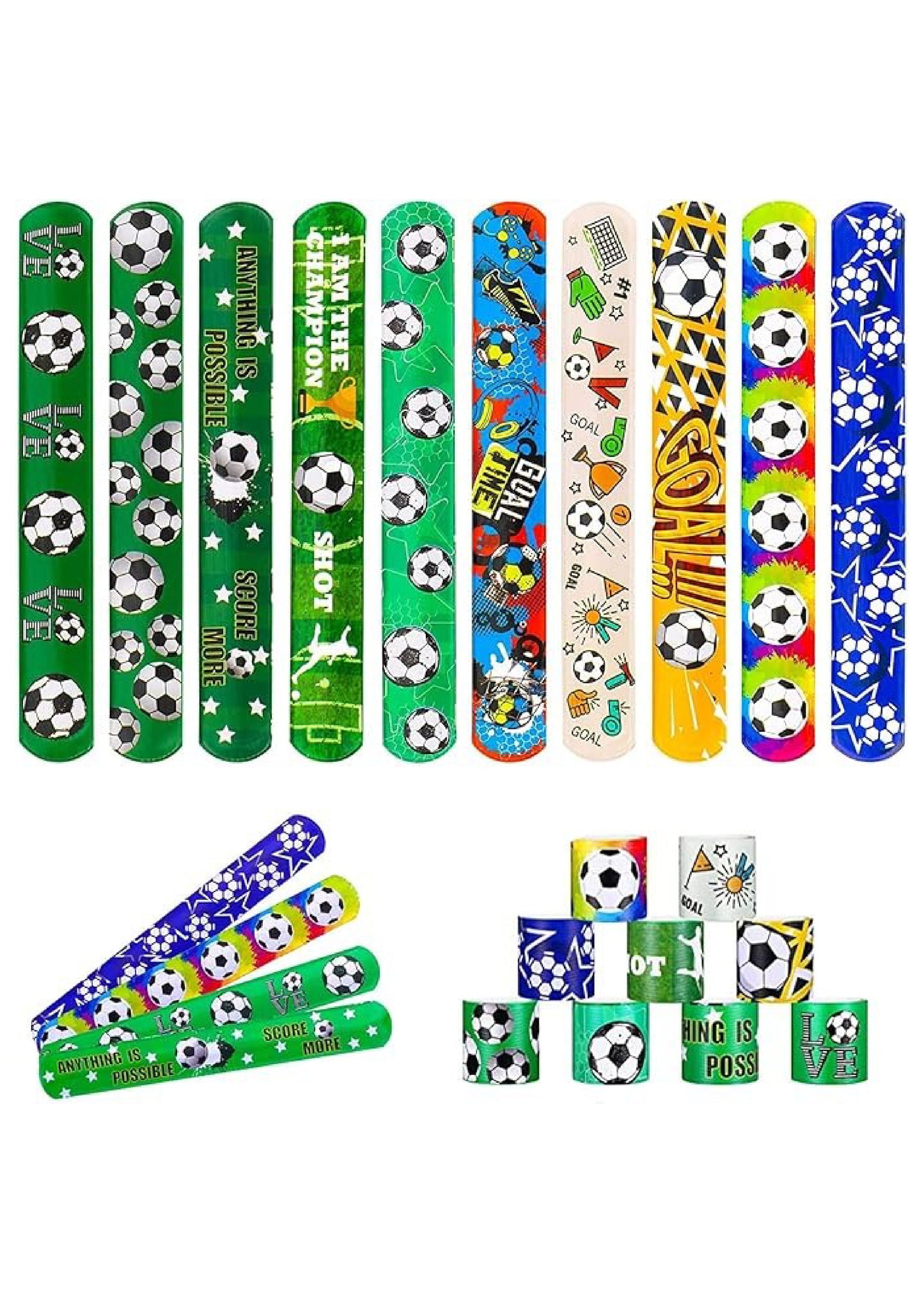 Football Slap Bracelet (Pack of 12)