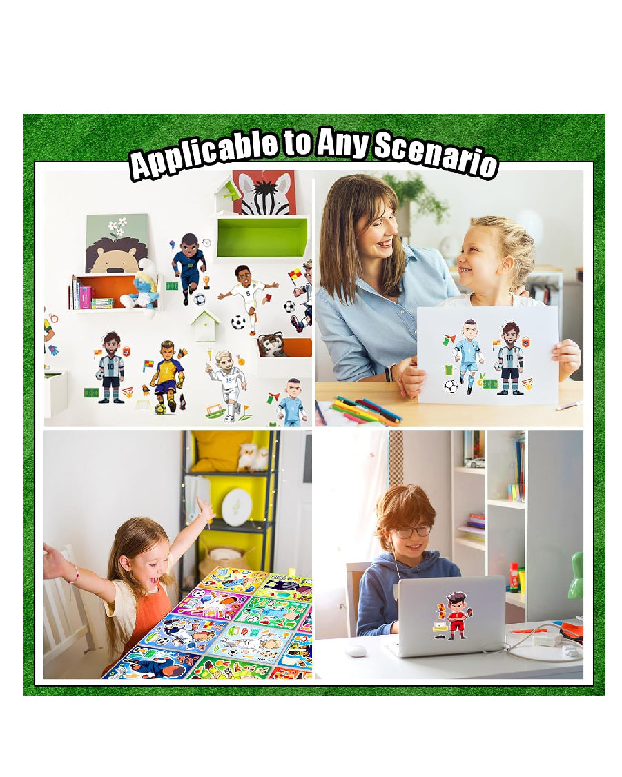 Soccer Football Stickers for Kids Birthday Party Gift (Pack of 12)