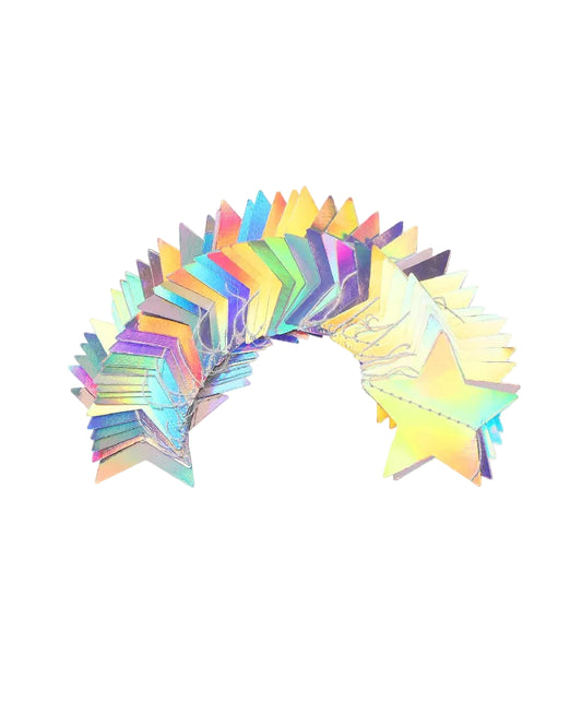 Iridescent Disco Holographic Star Garland