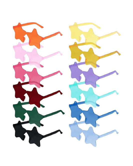 Star Shaped Colored Glasses (Pack of 12)