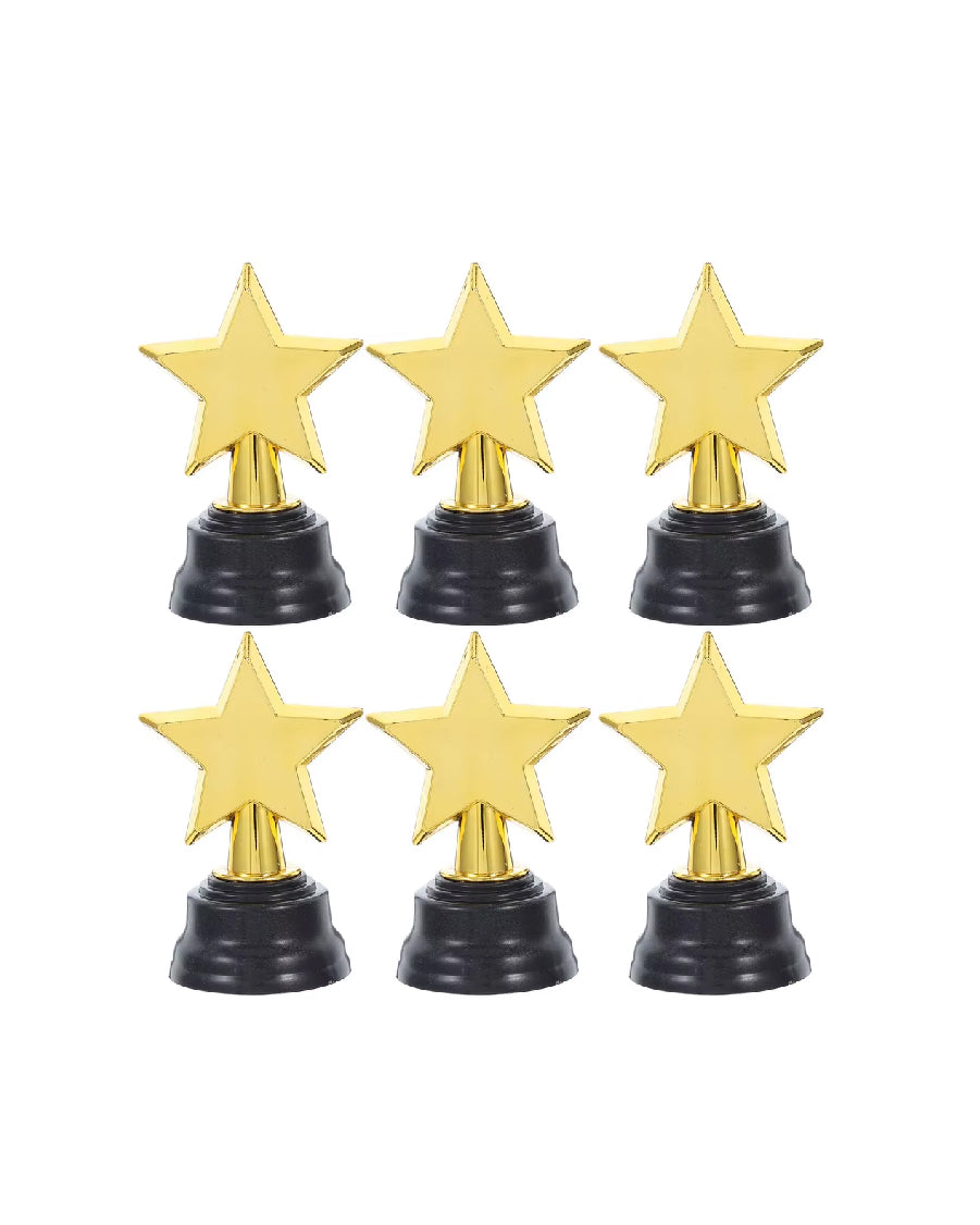 Plastic Golden Star Trophy (Pack of 6)