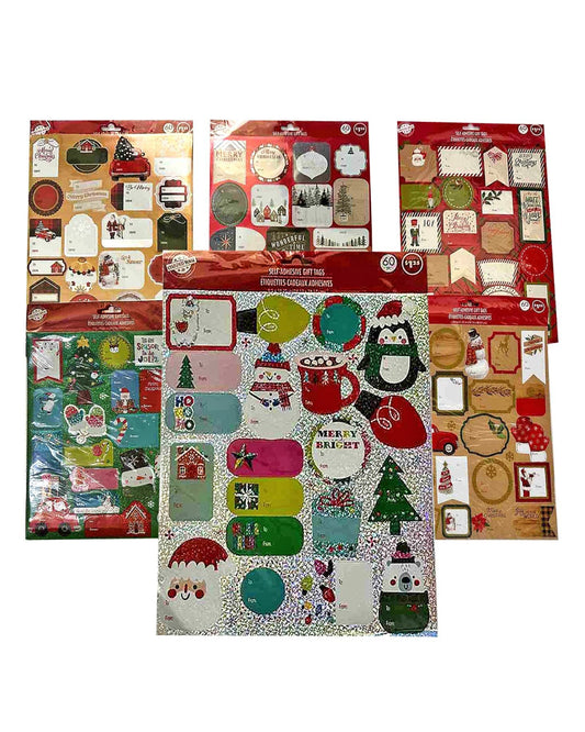 Christmas Gift Tags Sticker Sheet (Pack of 60)