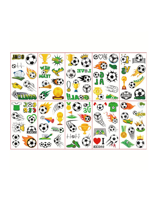 Soccer Football Stickers Tattoo for Kids Birthday Party Gift (Pack of 10)