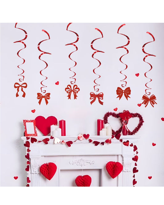 Red Bow Swirls