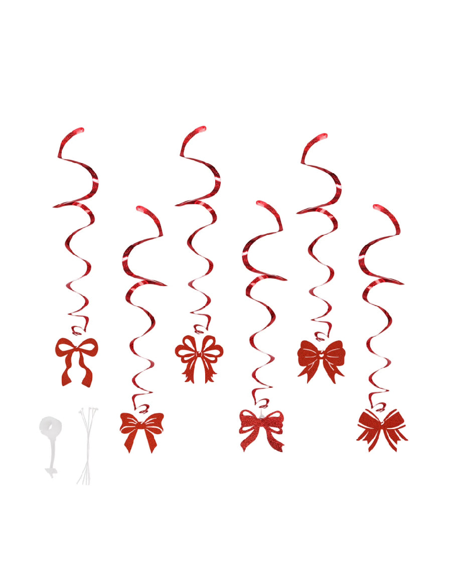 Red Bow Swirls
