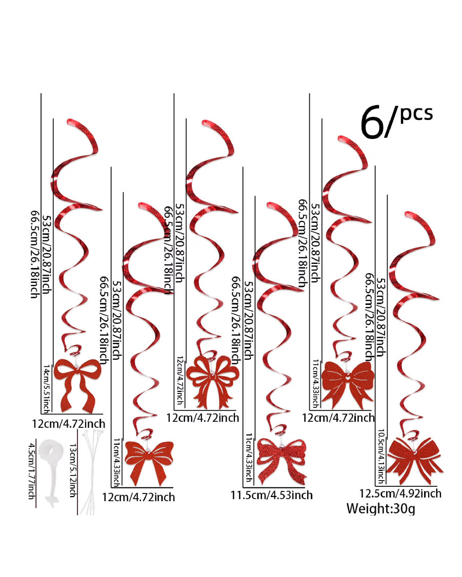 Red Bow Swirls