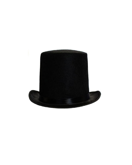 Chapeau Black Top Hat with Satin Ribbon