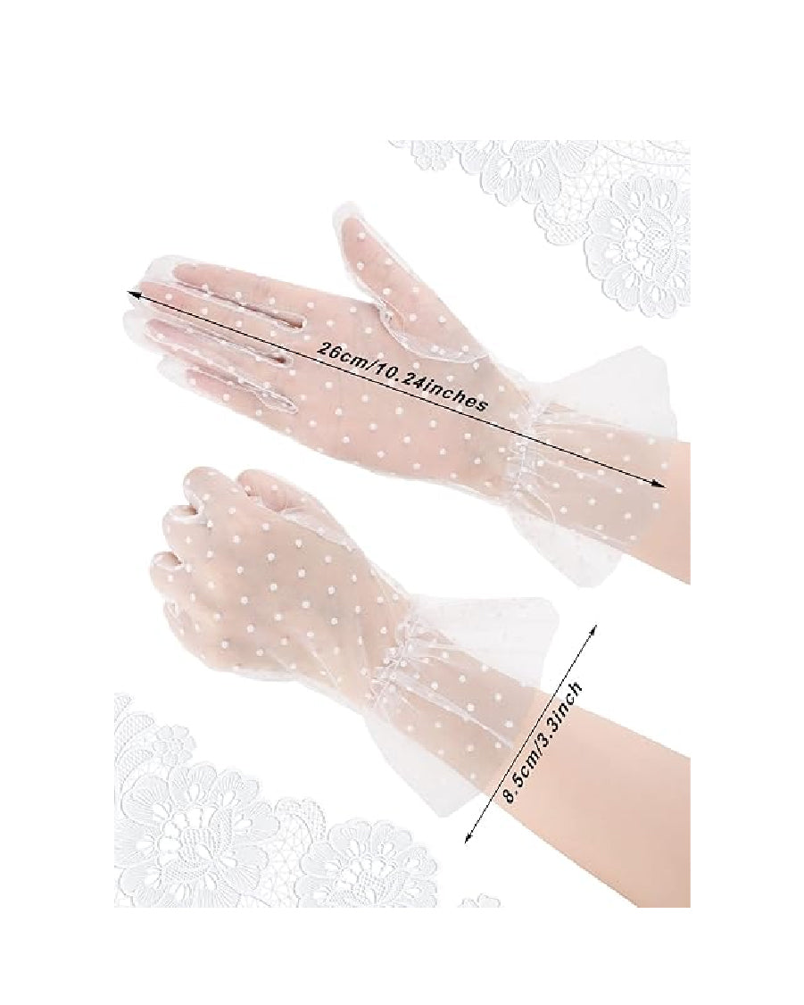 White Lace Gloves