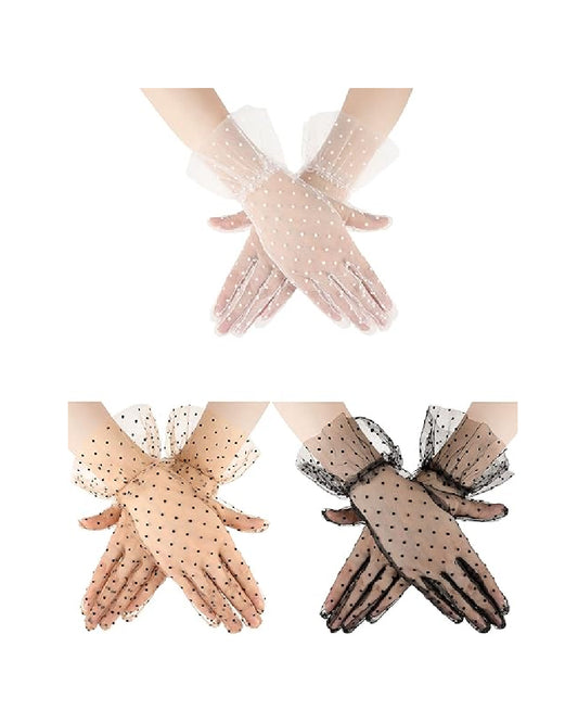 White Lace Gloves
