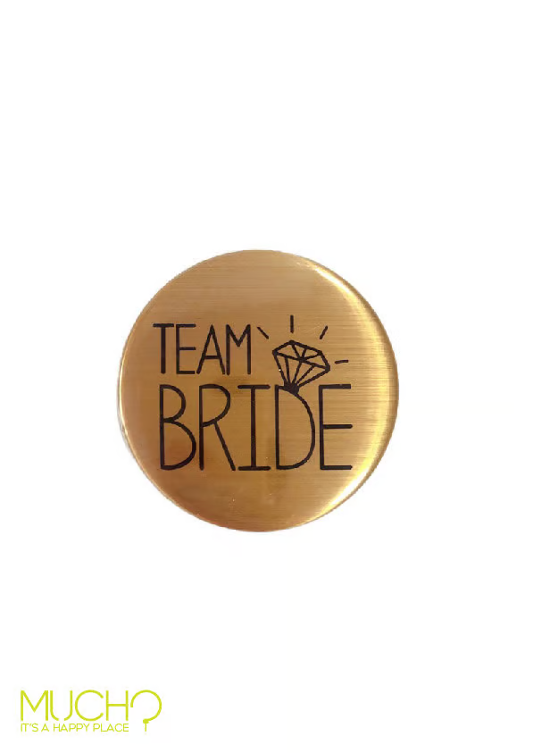 Gold Bride To Be and Team Bride Pins