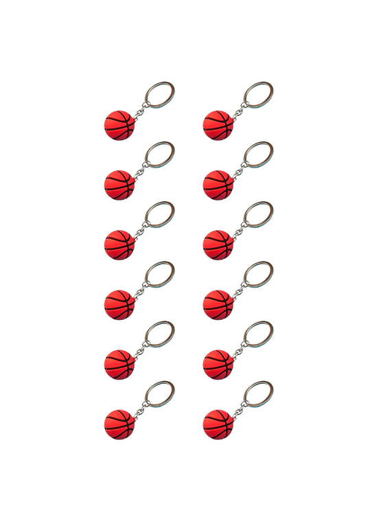 Basketball Rubber Key Chain (Pack of 12)