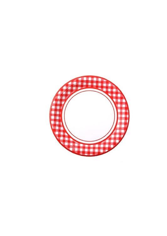 Red Checkered 7 Inch Plate