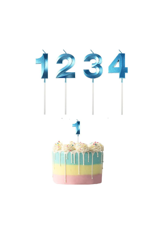 Number Candles Blue