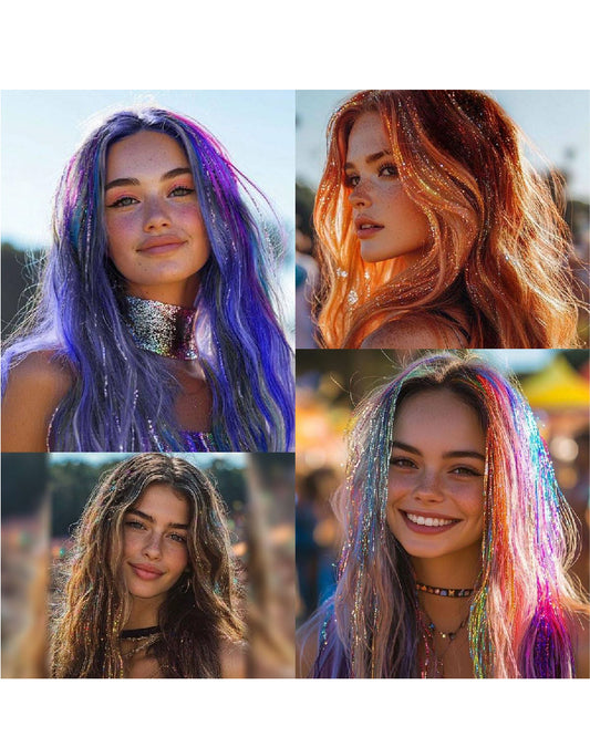 Glitter Hair Tinsel Extensions (1 Color)