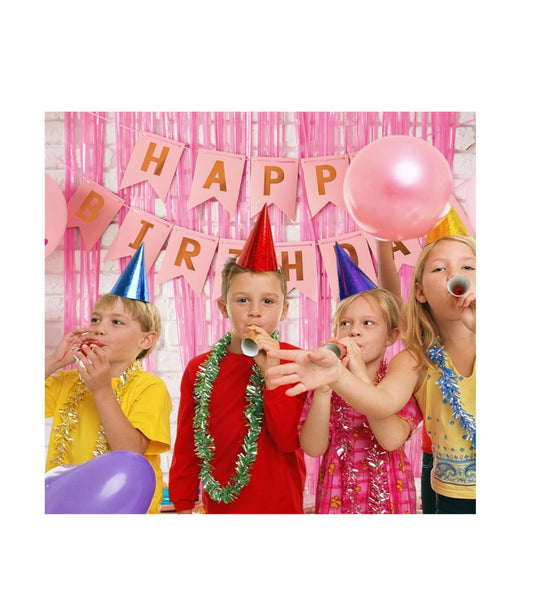 Pink Foil Fringe Curtain Backdrop