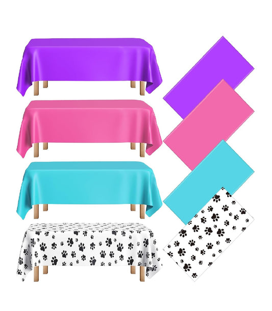 Puppy Dog Pet Paw Print Table Cover