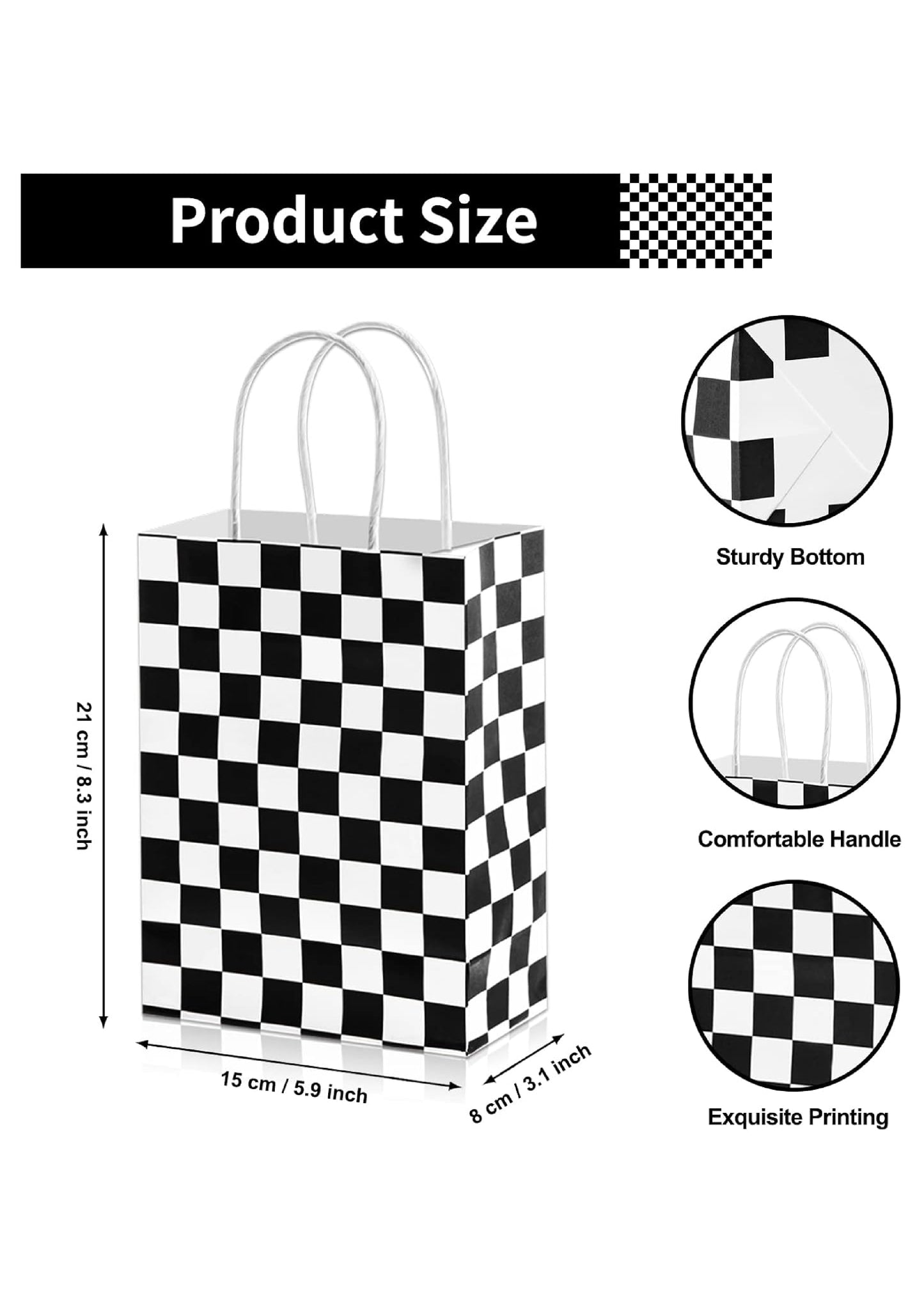 Checkered Giveaway Bags (Pack of 12)