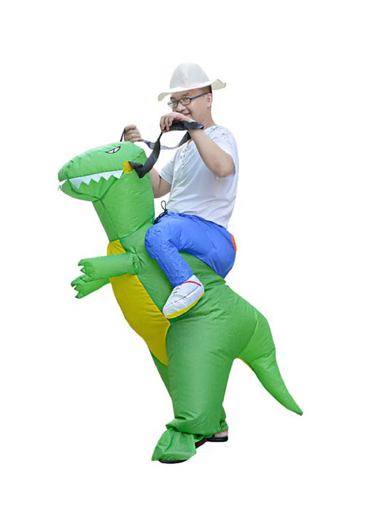 Inflatable Dinosaur Costume, Featuring a Riding T-Rex Design, Perfect for Halloween Party