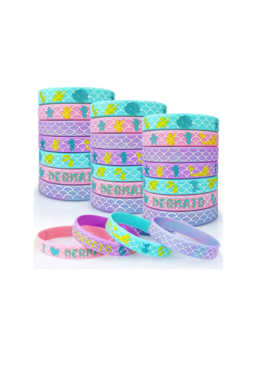 Mermaid Rubber Bracelet (Pack of 8)