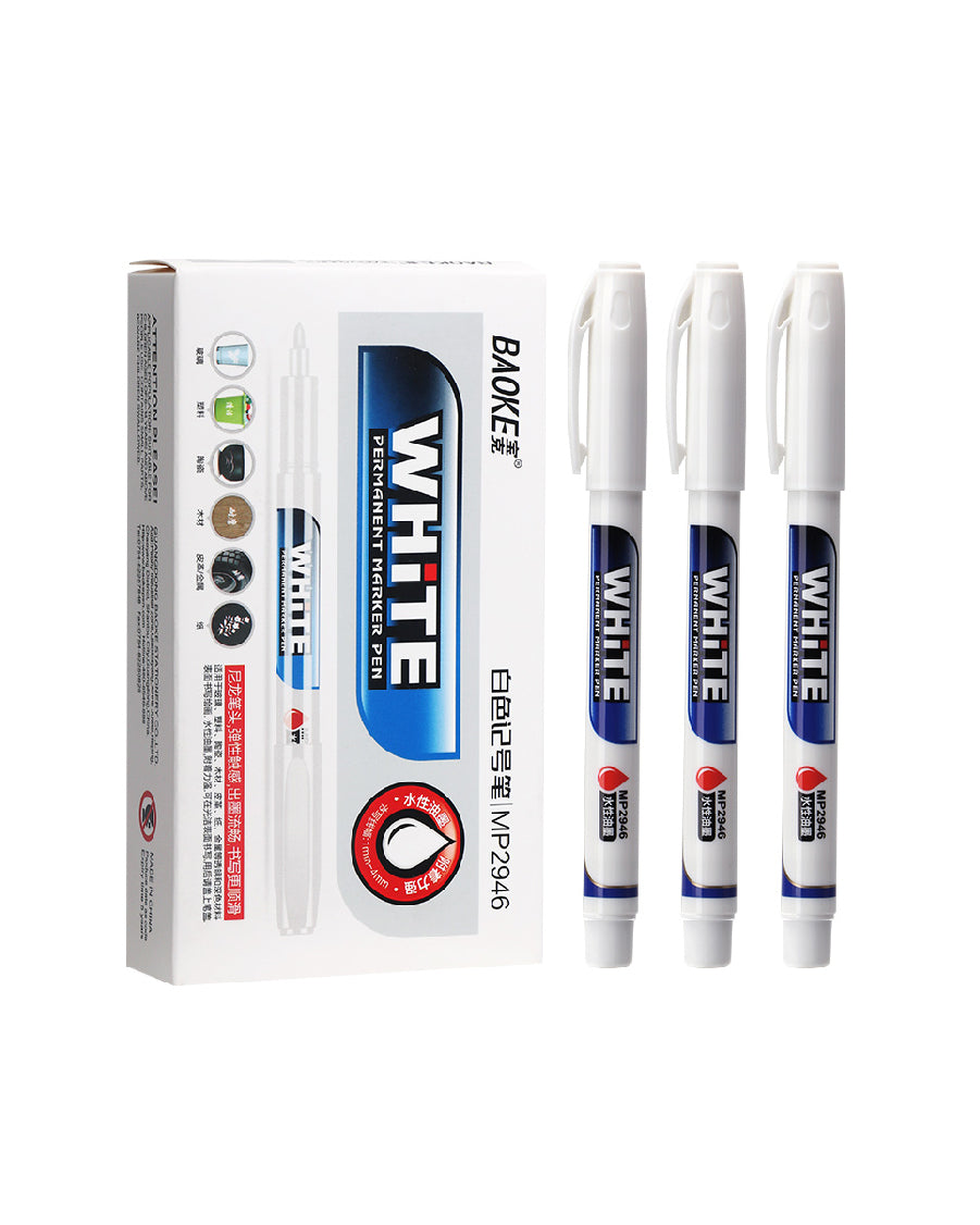 White Permanent Marker Pen (1 Pc)